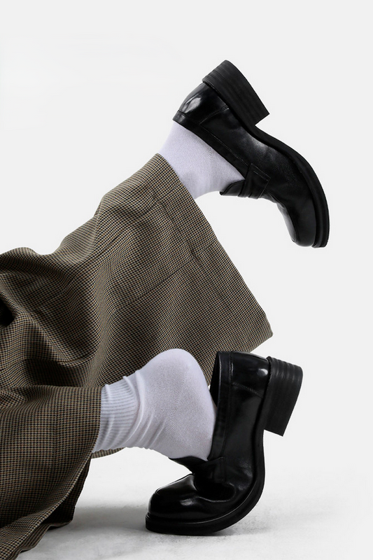 Pointed Leather Loafer Shoes