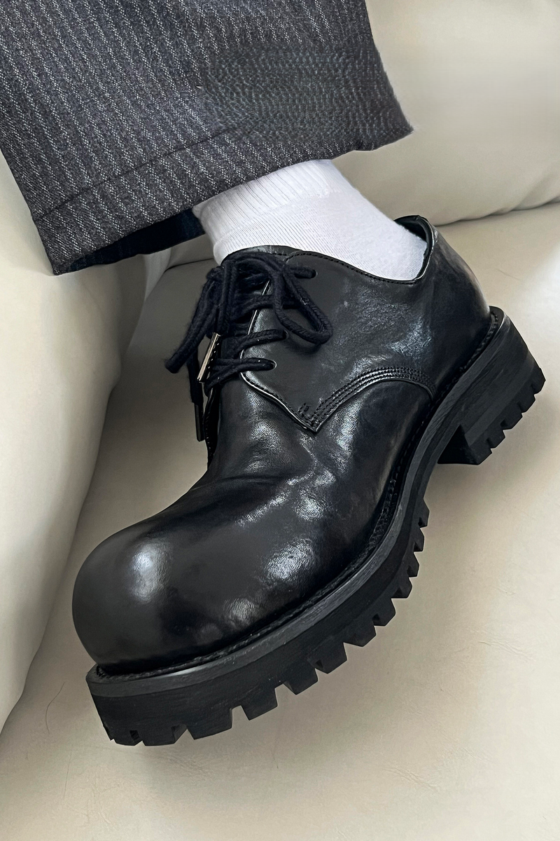 Platform Horsehide Derby Shoes