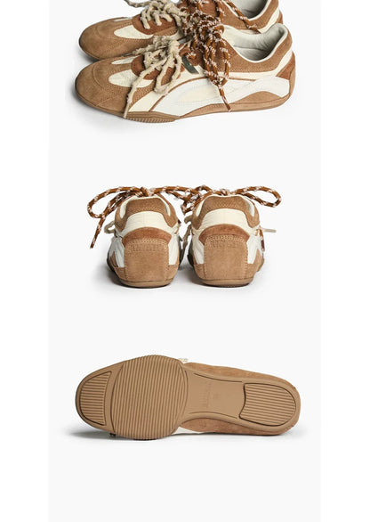 Contrast-Panel Low-Profile Racing Sneakers