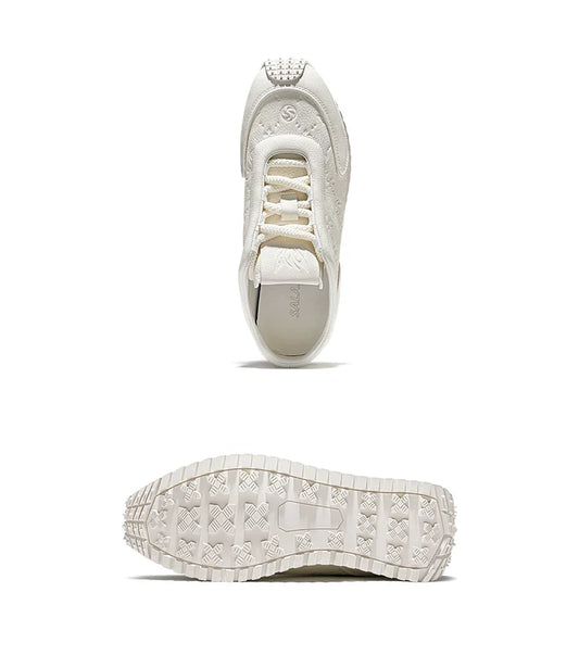 Sculpted Spike-Sole Leather Sneakers