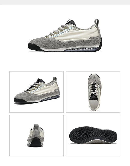 Suede-Panel Air-Cushion Low-Top Sneakers