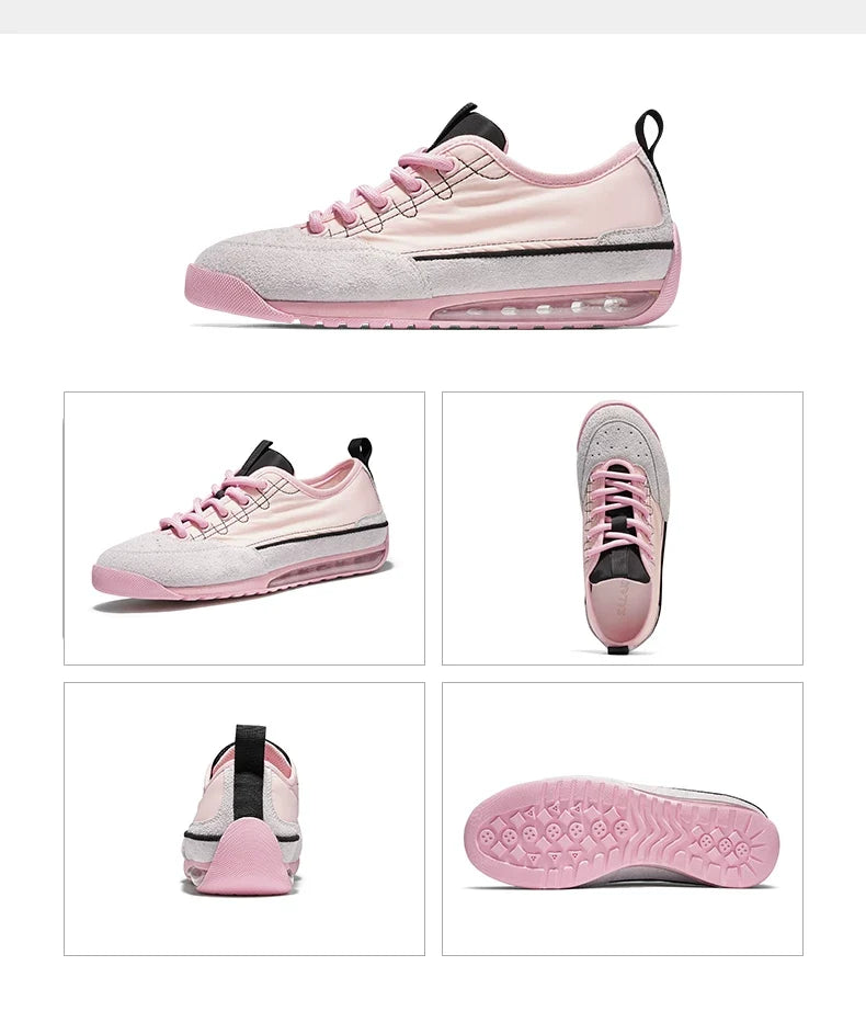 Suede-Panel Air-Cushion Low-Top Sneakers
