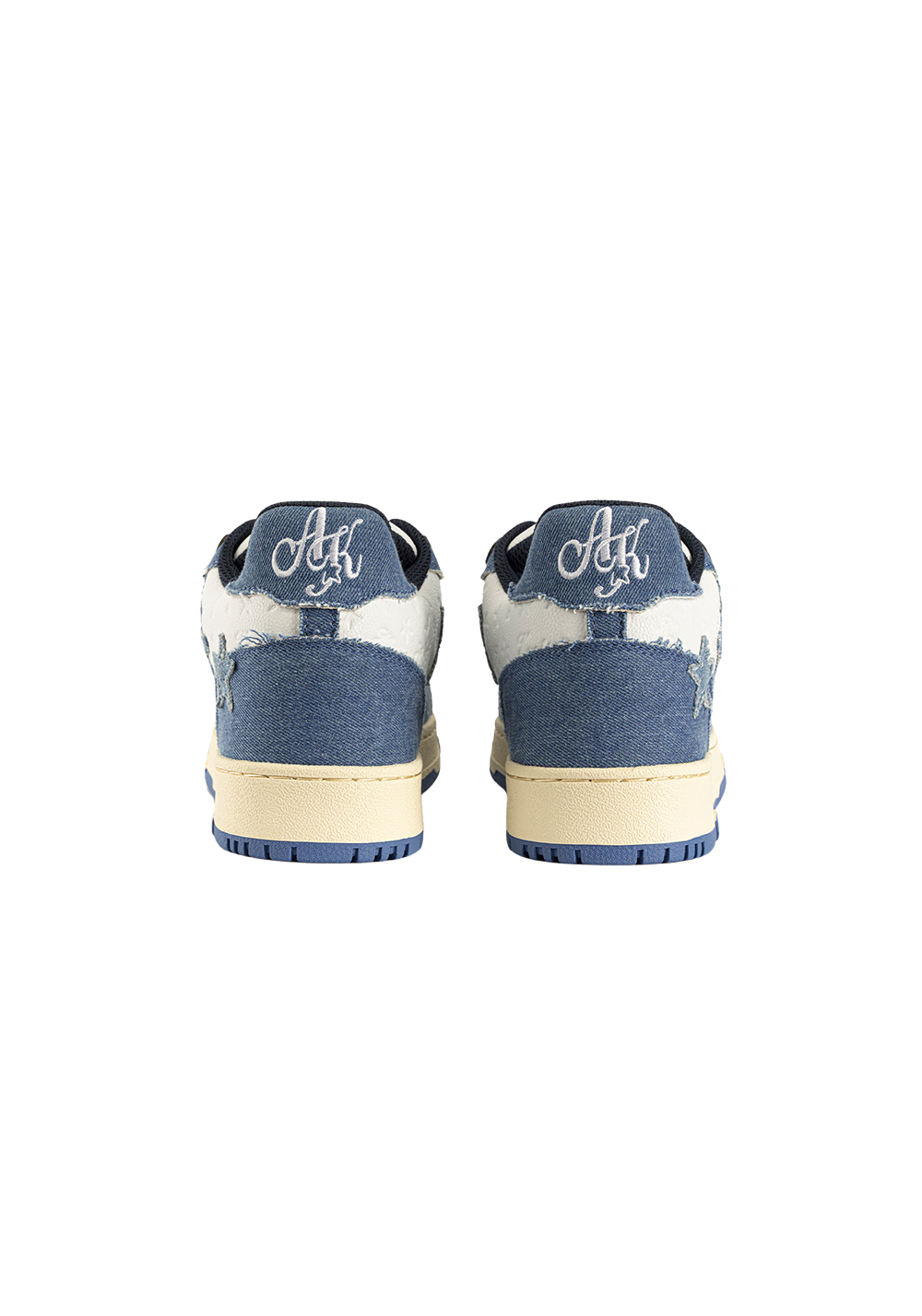 Distressed Denim Star Low-Top Sneakers