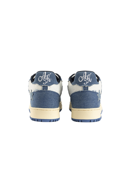 Distressed Denim Star Low-Top Sneakers