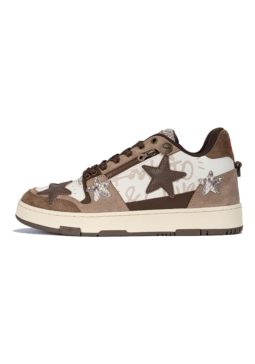 Distressed Denim Star Low-Top Sneakers