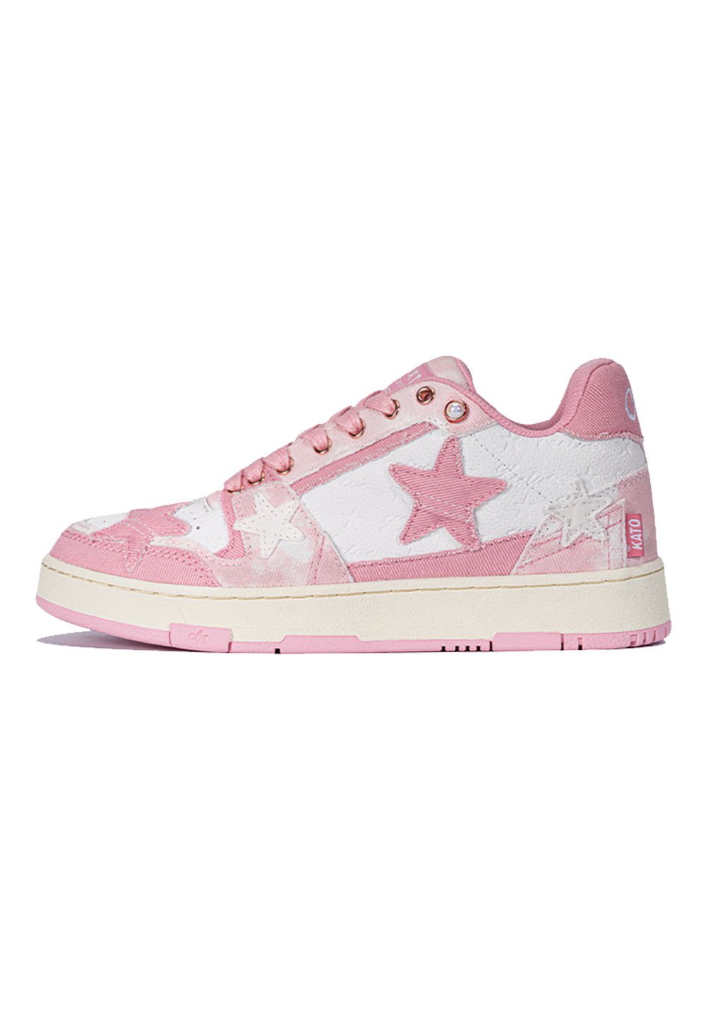 Distressed Denim Star Low-Top Sneakers