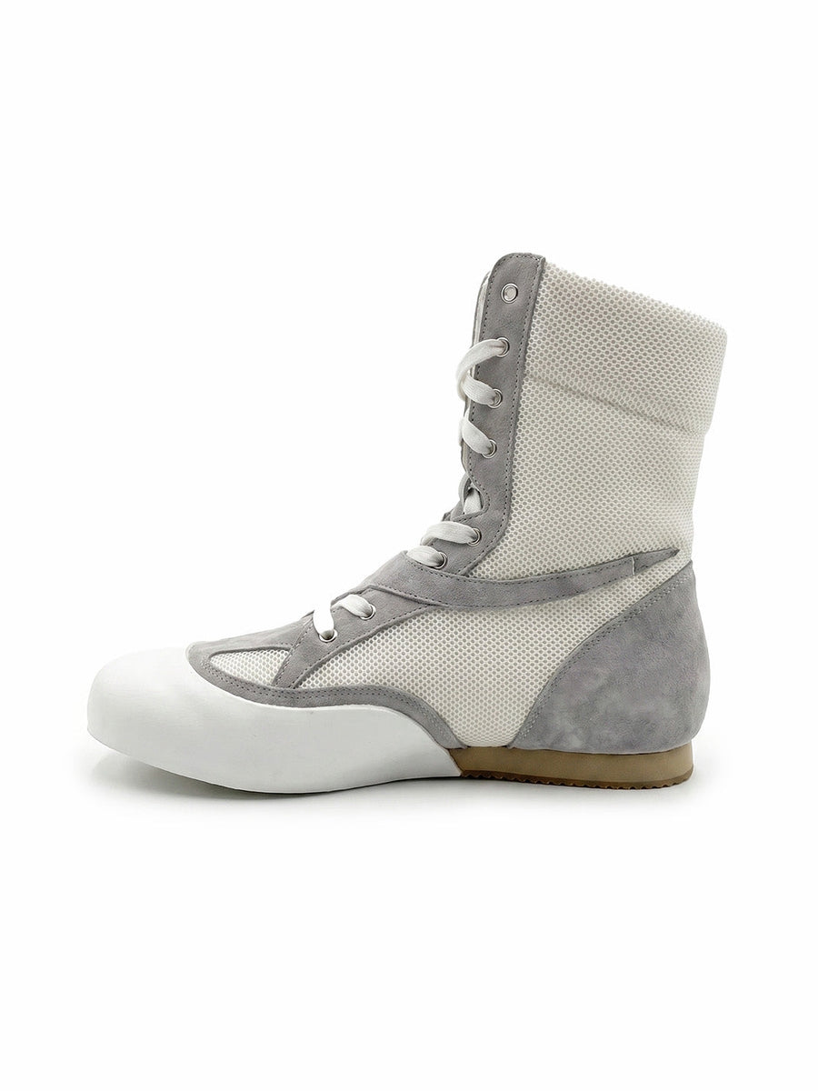 Metallic Mesh Low-Sole Boxing Boots