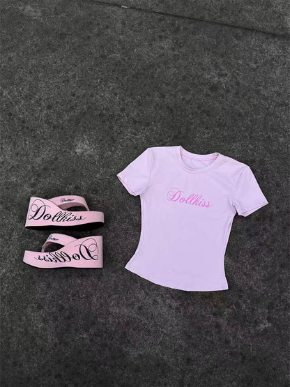 Logo-Print 10cm Platform Wedge Flip-Flops
