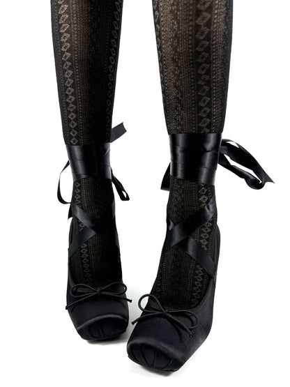 Bow-Strap Sculptural 9cm Satin Pumps