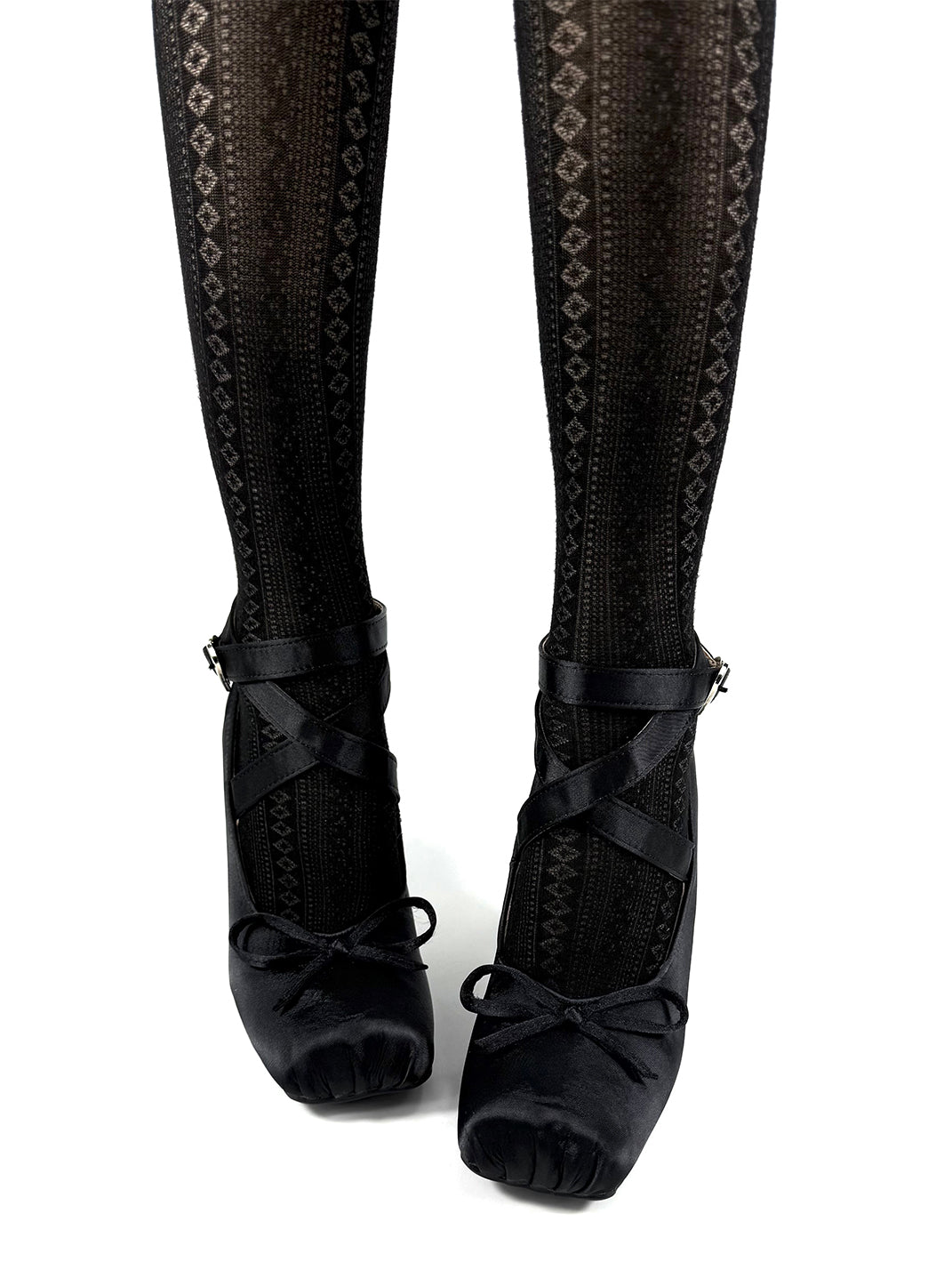 Bow-Strap Sculptural 9cm Satin Pumps