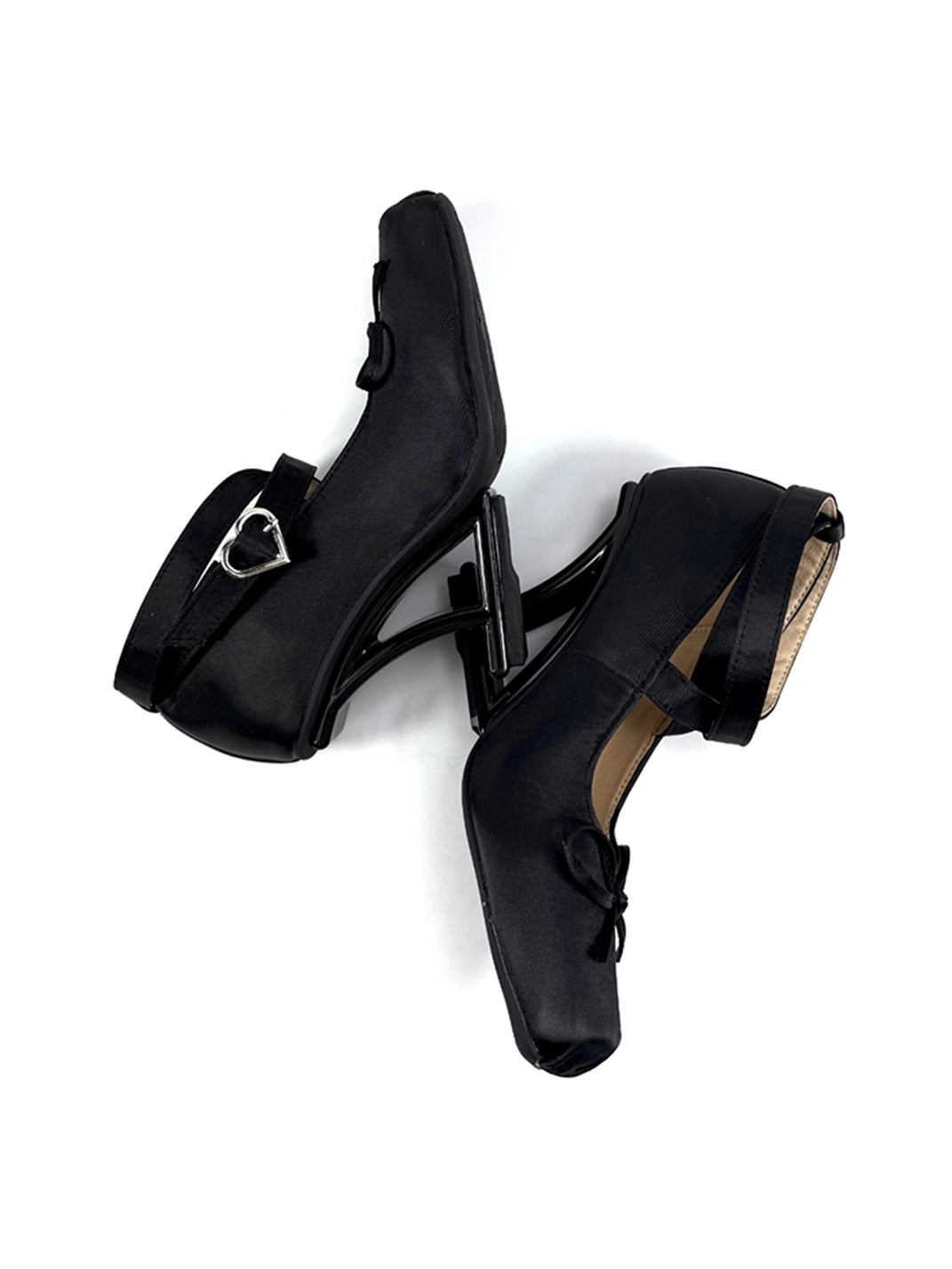 Bow-Strap Sculptural 9cm Satin Pumps