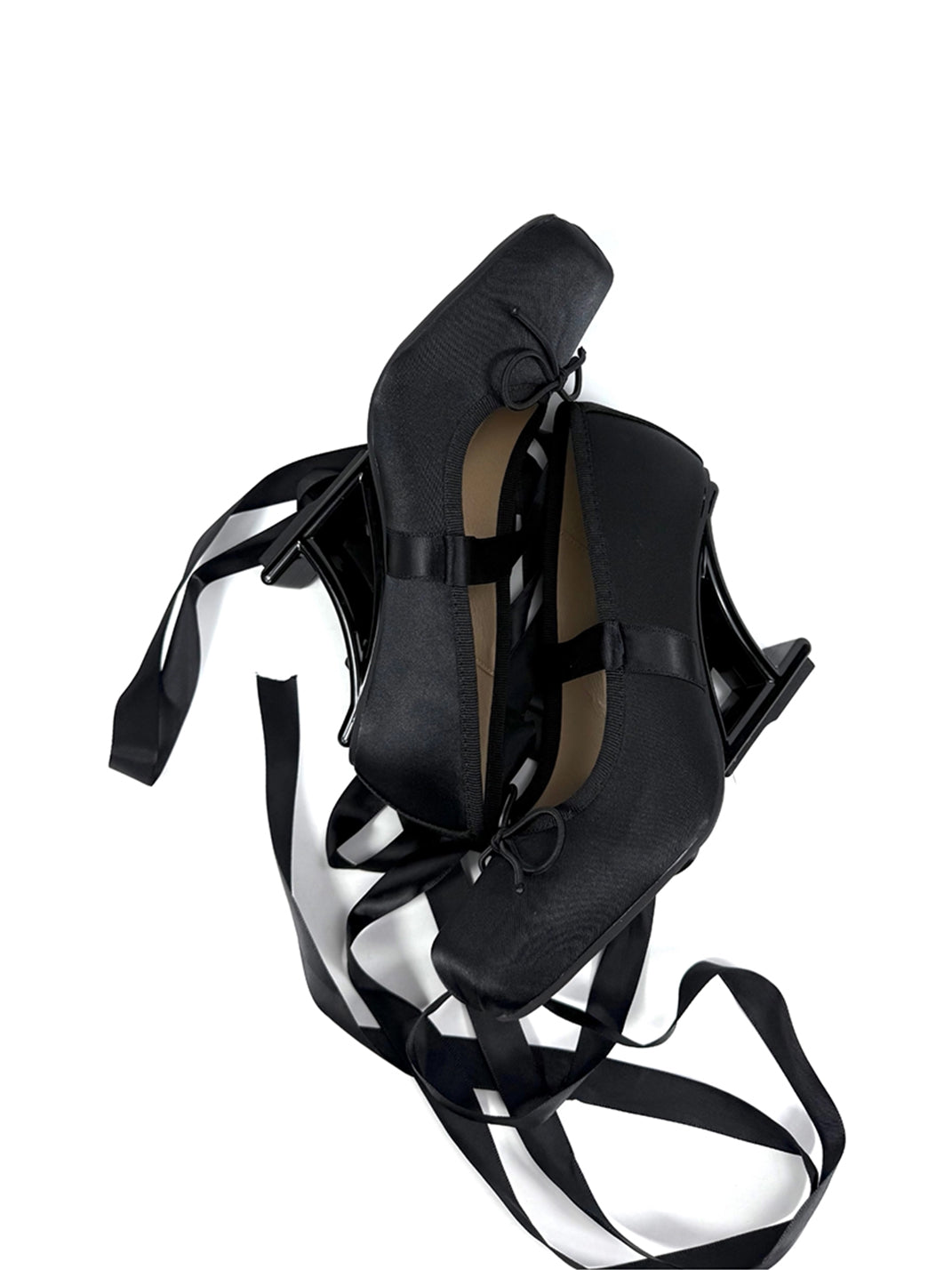 Bow-Strap Sculptural 9cm Satin Pumps
