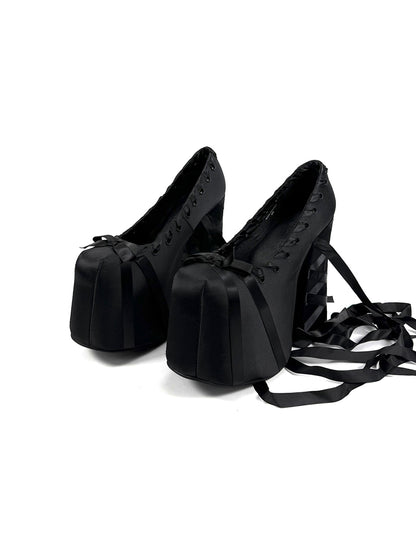 Ribbon-Lace 16cm Platform Pumps