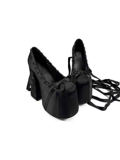 Ribbon-Lace 16cm Platform Pumps