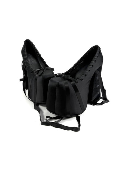 Ribbon-Lace 16cm Platform Pumps