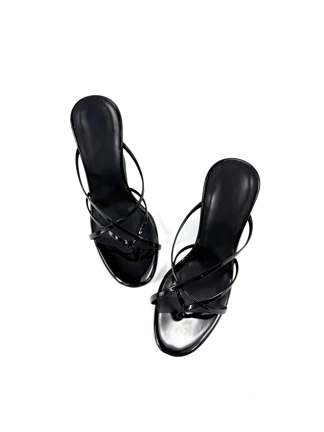 Black Sculpted-Tooth Open-Toe Mules