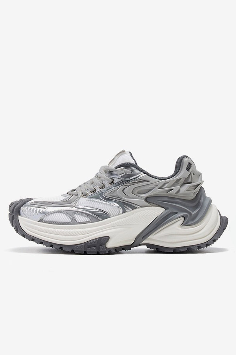Rattlesnake Series Silver Running Dad Sneakers