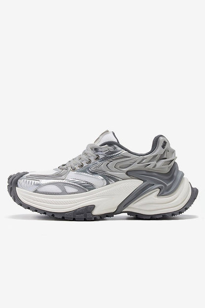 Rattlesnake Series Silver Running Dad Sneakers