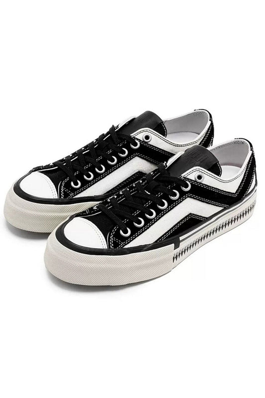 Black White Platform Canvas Sneakers