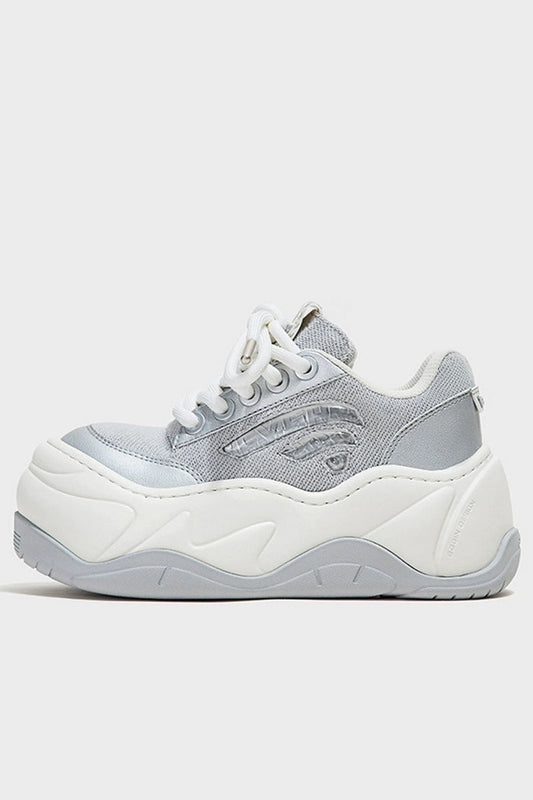 Chunky Platform Silver Sneakers