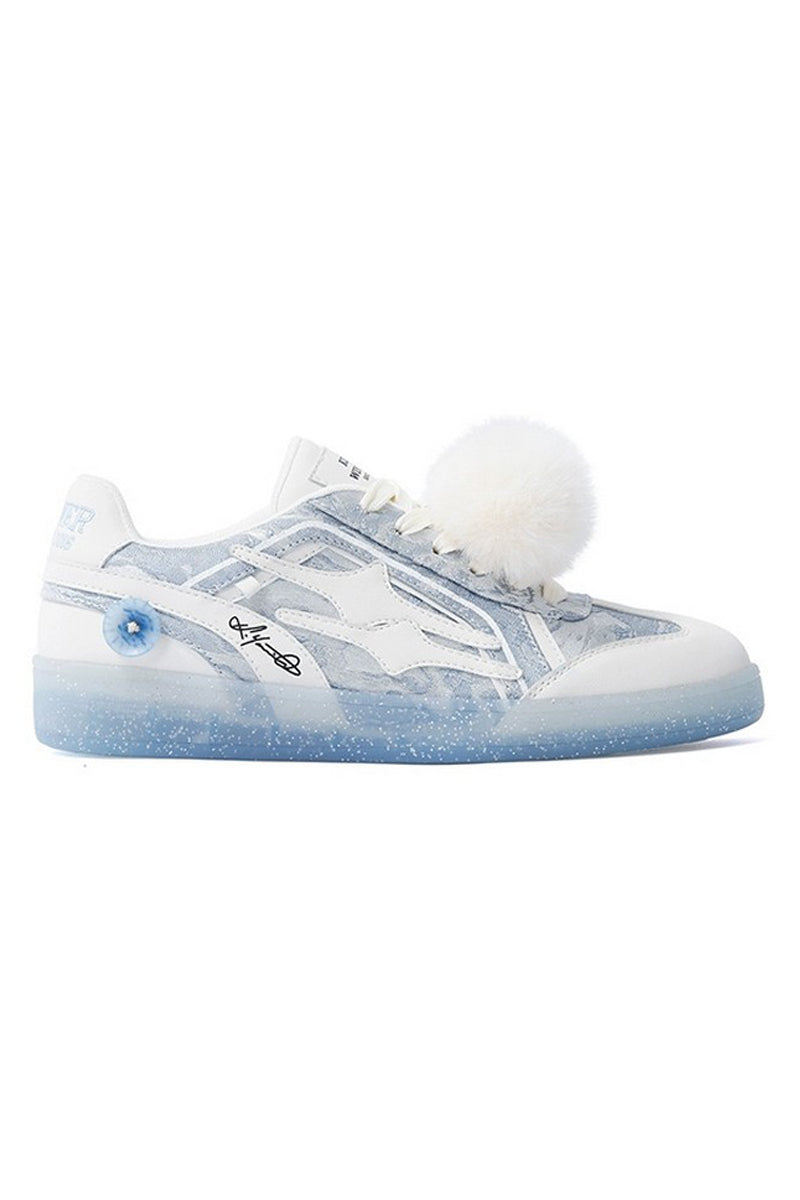 Icy Blue Unisex Retro Low Top Trainers - EU Only