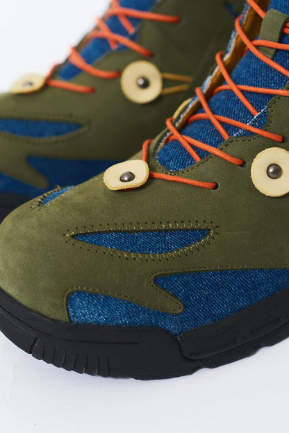 Green Denim Outdoor Hiking Boots