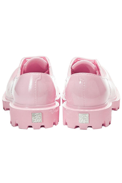 Pink Platform Derby Shoes with Lug Sole