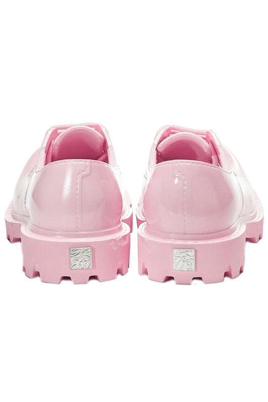Pink Platform Derby Shoes with Lug Sole