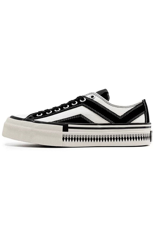 Black White Platform Canvas Sneakers
