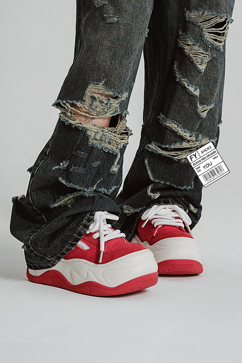 Chunky Platform Red Sneakers