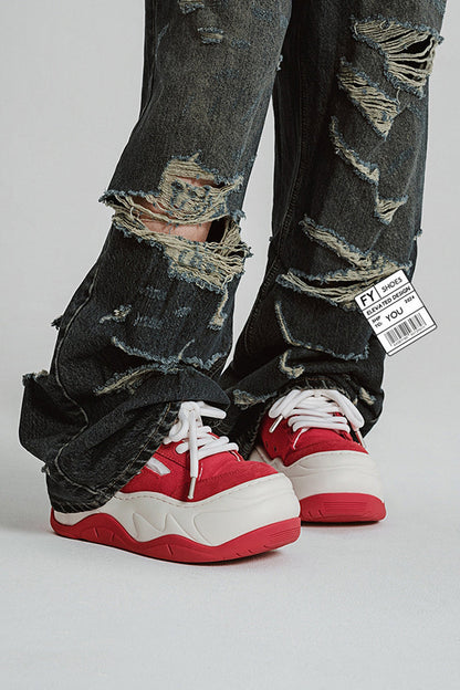 Chunky Platform Red Sneakers