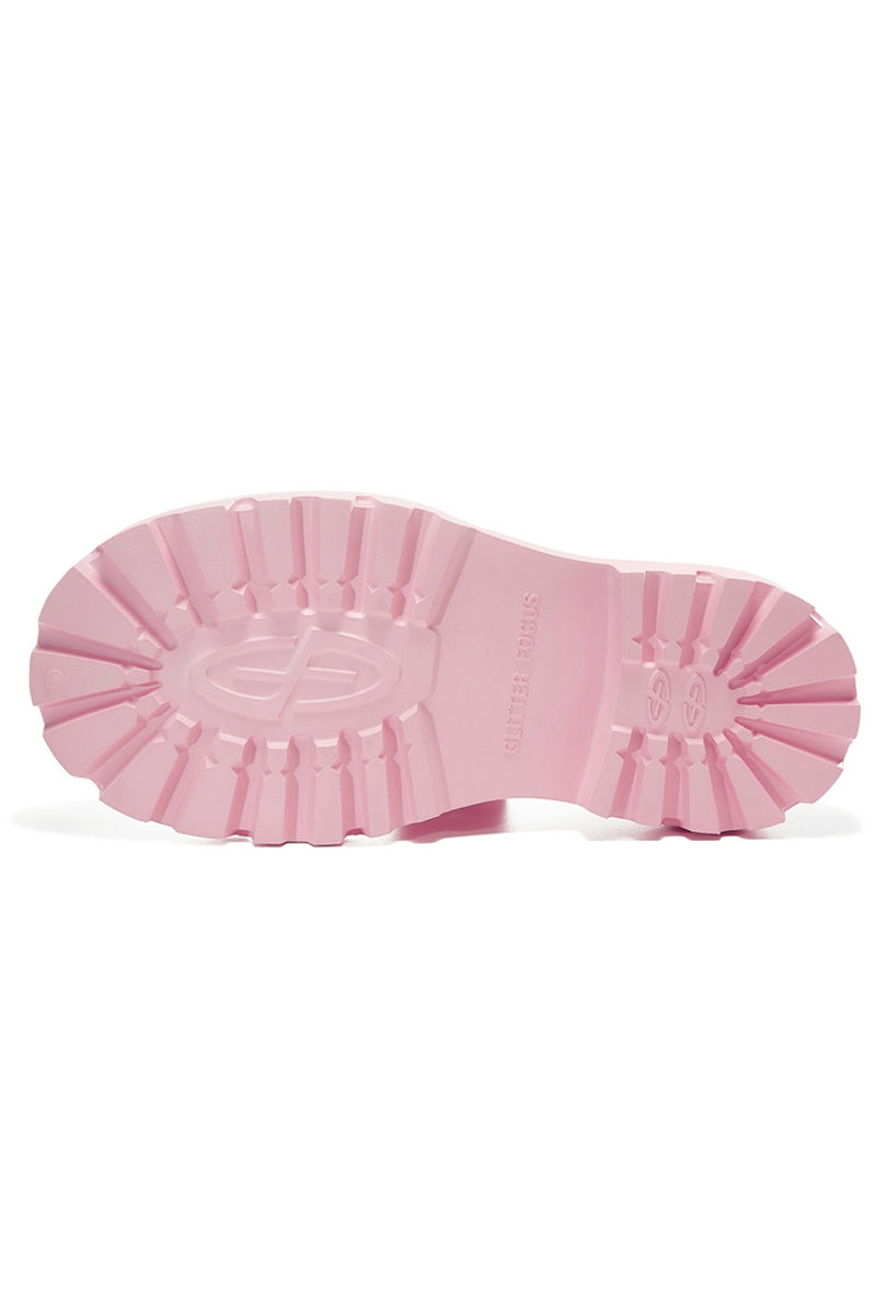 Pink Platform Derby Shoes with Lug Sole