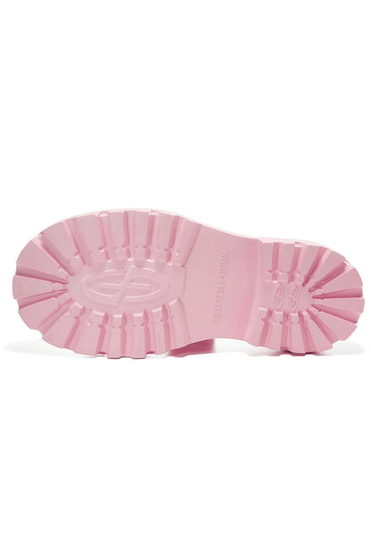 Pink Platform Derby Shoes with Lug Sole