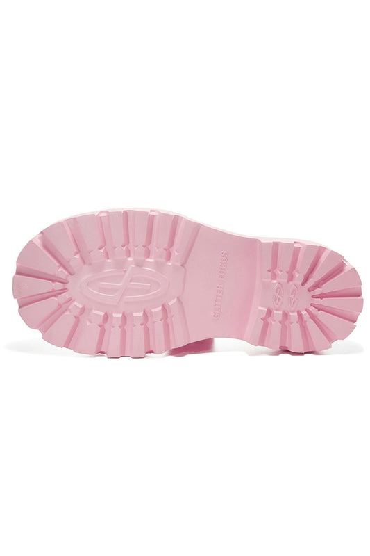 Pink Platform Derby Shoes with Lug Sole