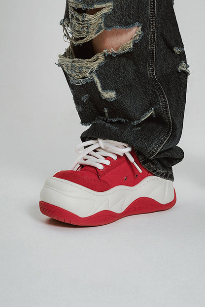 Chunky Platform Red Sneakers