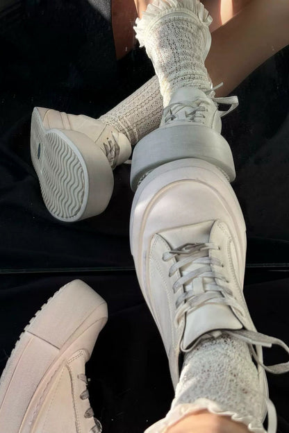 Leather Toe Cap Platform Sneakers