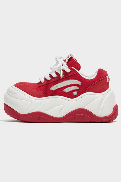 Chunky Platform Red Sneakers