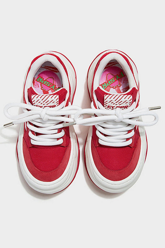 Chunky Platform Red Sneakers