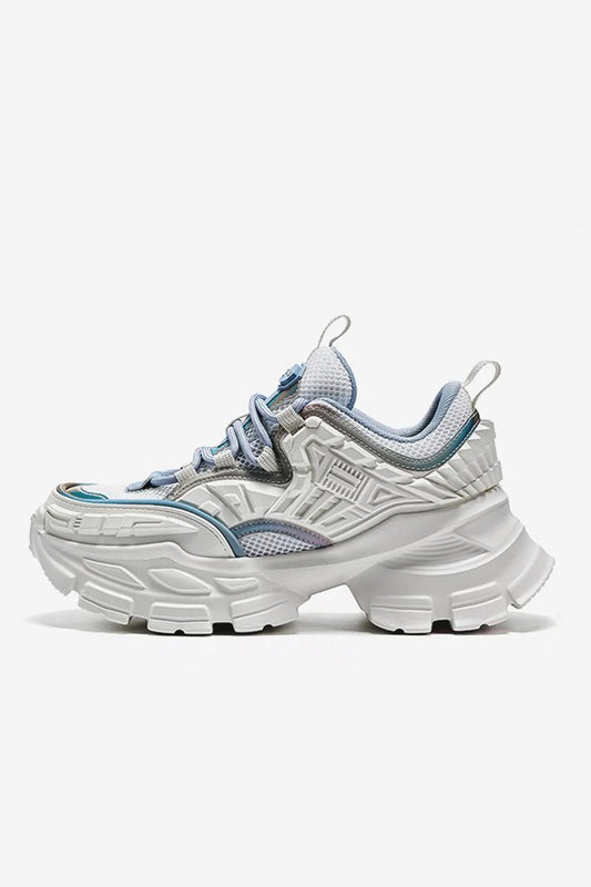 OGR White & Blue Chunky Platform Sneakers