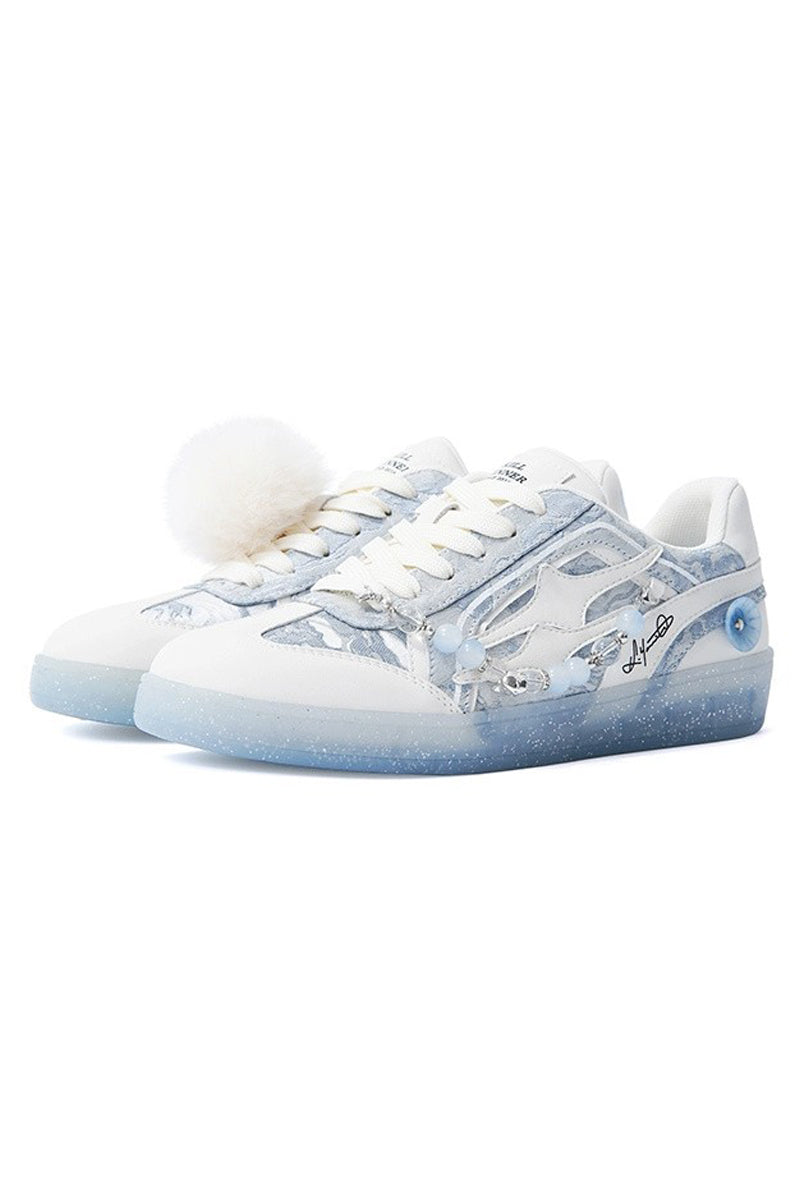 Icy Blue Unisex Retro Low Top Trainers - EU Only