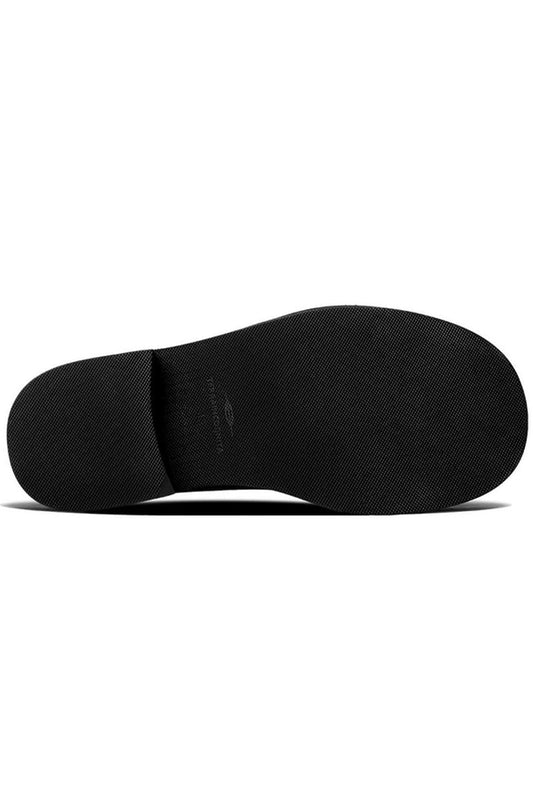 Black Leather Platform Derby Shoes