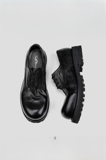 Platform Horsehide Derby Shoes