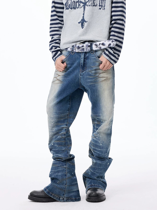 Washed Inward Curve Slim Fit Skinny Jeans