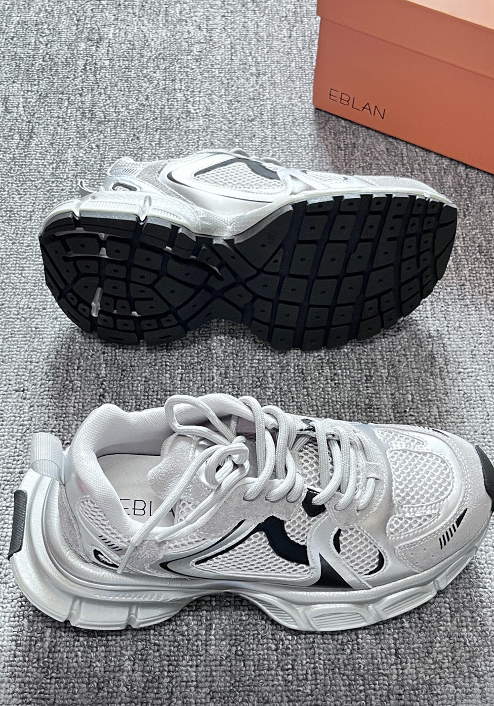 Metallic Mesh Sculpted-Sole Runner Sneakers