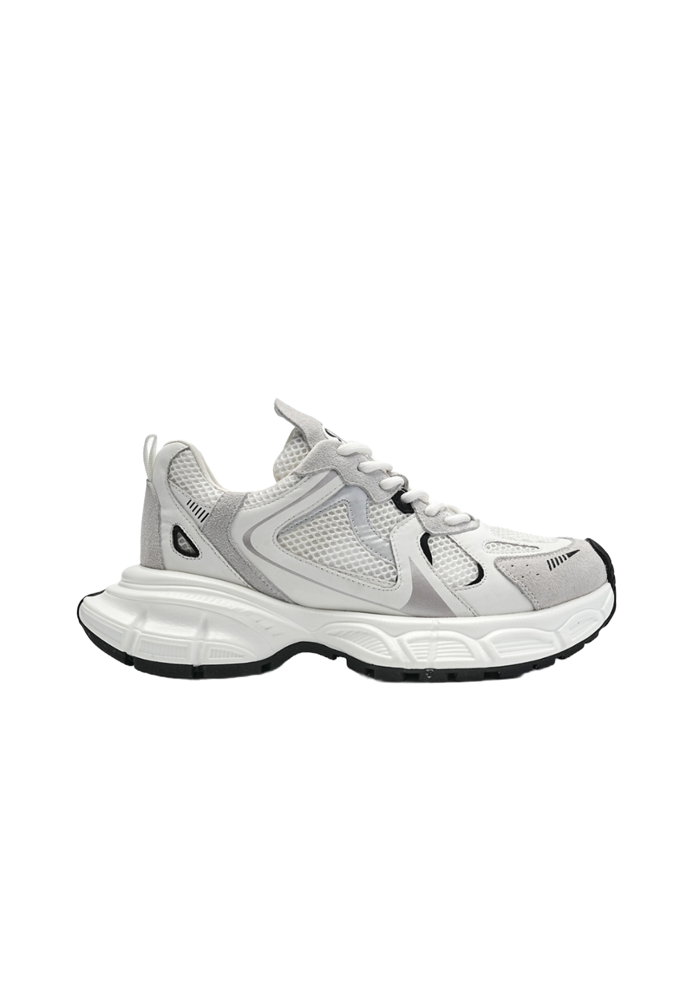 Metallic Mesh Sculpted-Sole Runner Sneakers