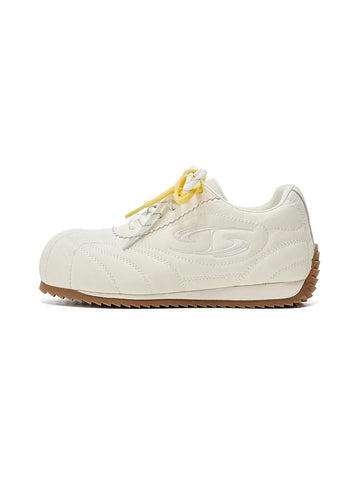 Double-Lace Metallic Low-Profile Trainers