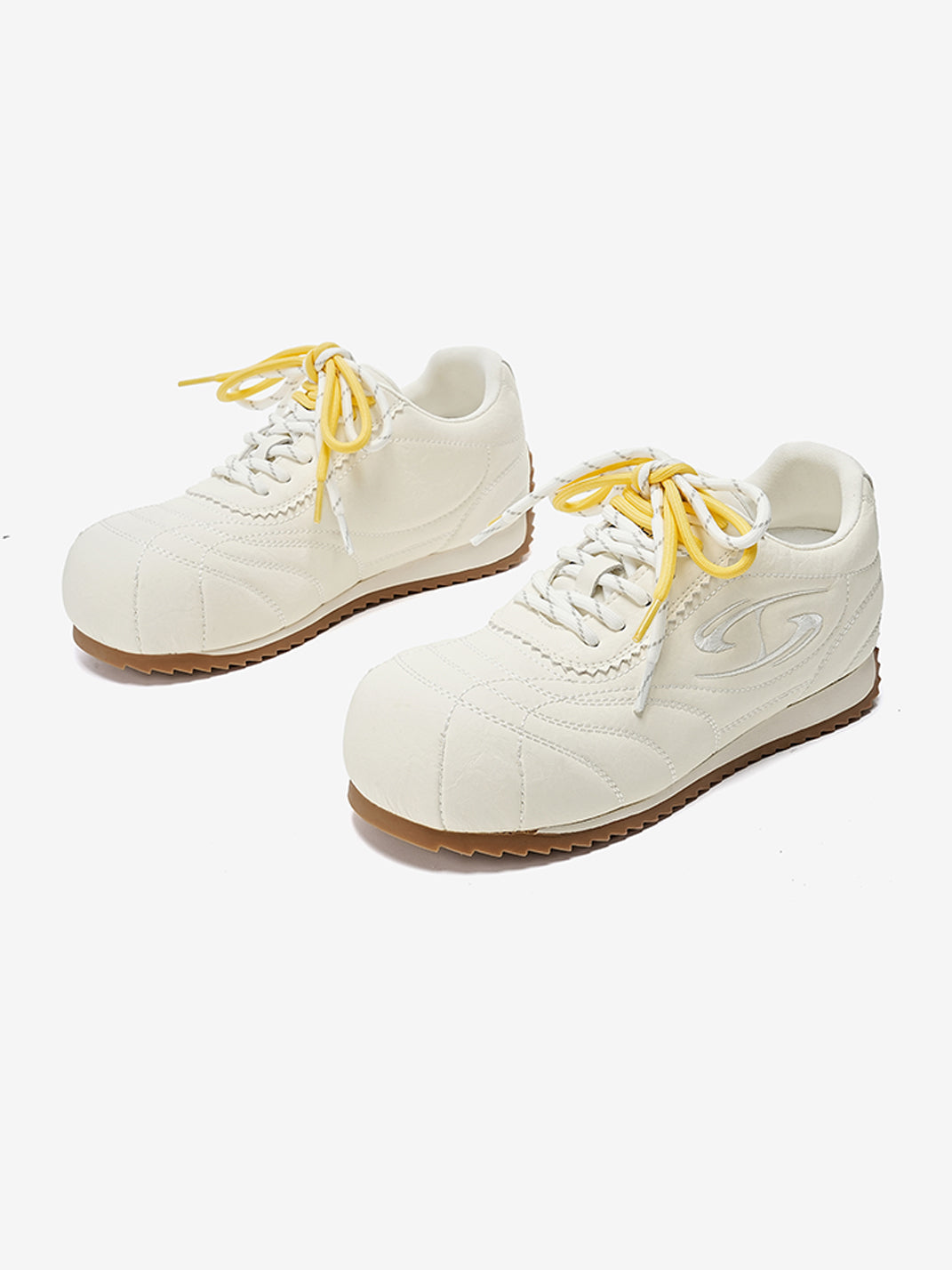 Double-Lace Metallic Low-Profile Trainers