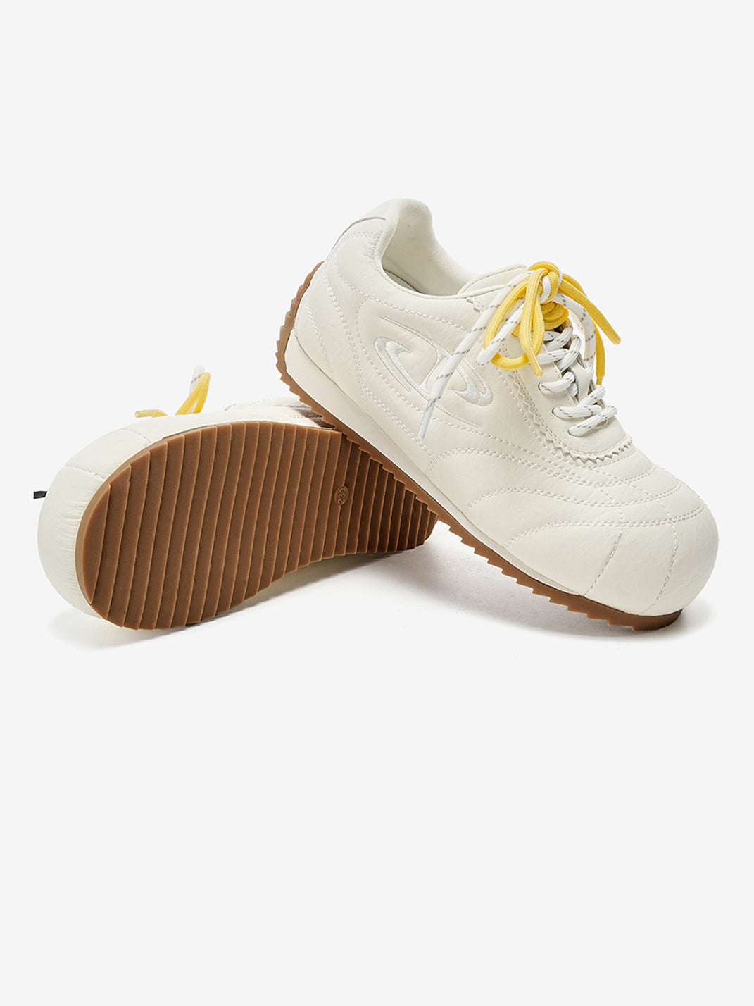 Double-Lace Metallic Low-Profile Trainers
