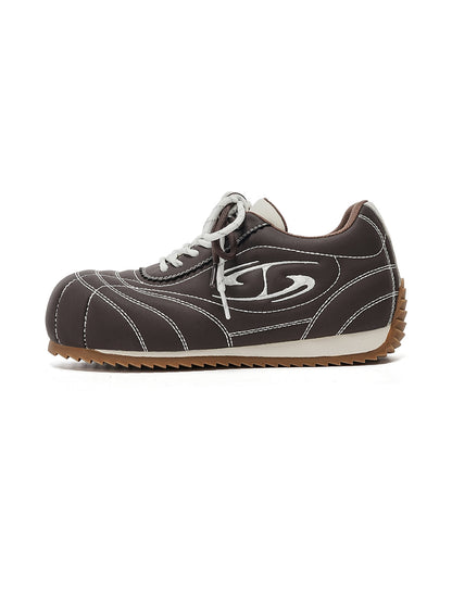 Double-Lace Metallic Low-Profile Trainers