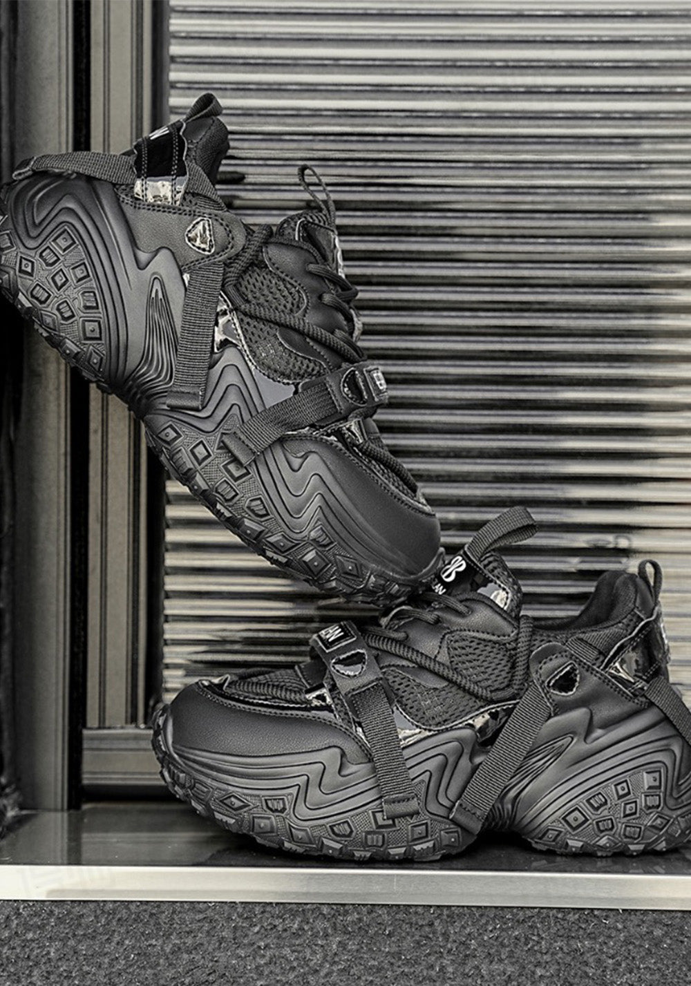 Racing-Tread Chunky Sport Sneakers